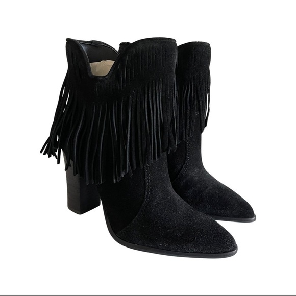 Antonio Melani Suede Fringe Booties - Picture 2 of 8